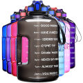 Large Plastic Water Jug 128oz/74oz Gradient Leakproof BPA Free Fitness Sports Water Bottle with Motivational Time Marker
